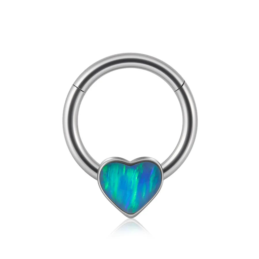 1 Piece Nose Rings & Studs Sweet Star Heart Shape Stainless Steel Plating Synthetic opal Resin Nose Rings & Studs