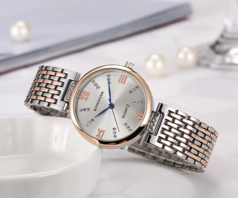 casual solid color jewelry buckle quartz women's watches
