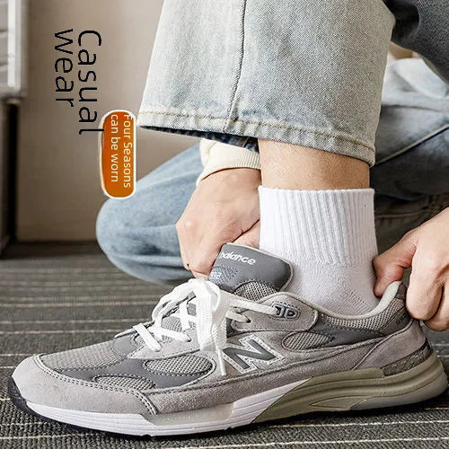 Socks Men's Socks  Trendy Spring and Autumn Mid-length Socks Summer Thin White Sports Socks Japanese Black Seasons Socks