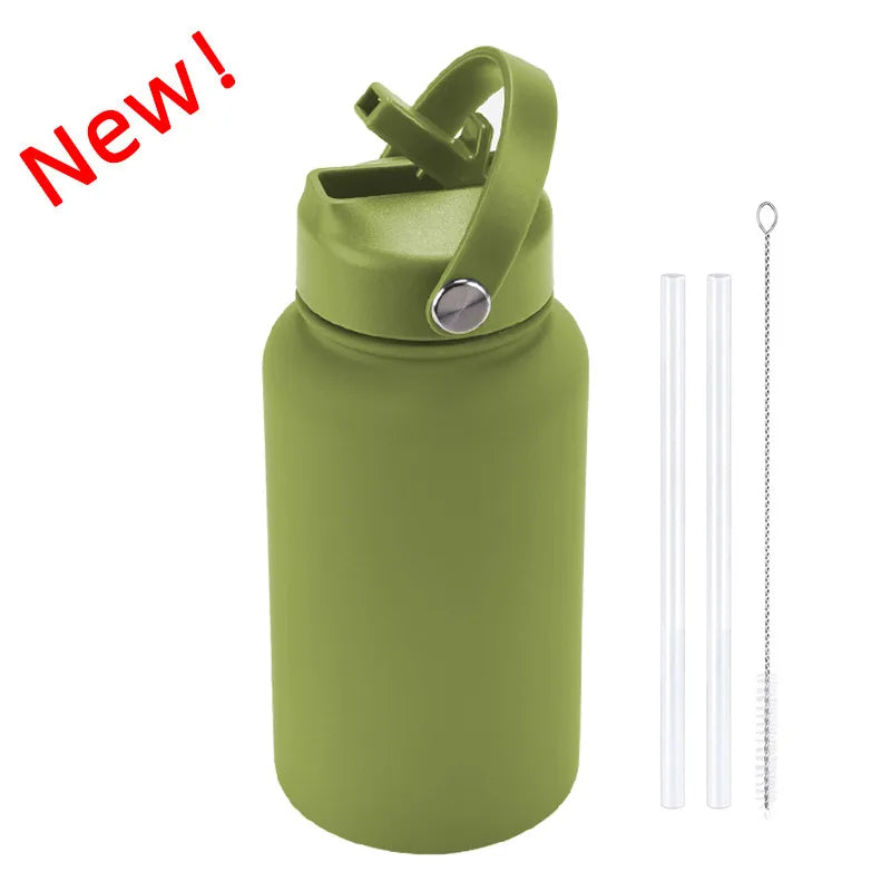 casual solid color stainless steel water bottles