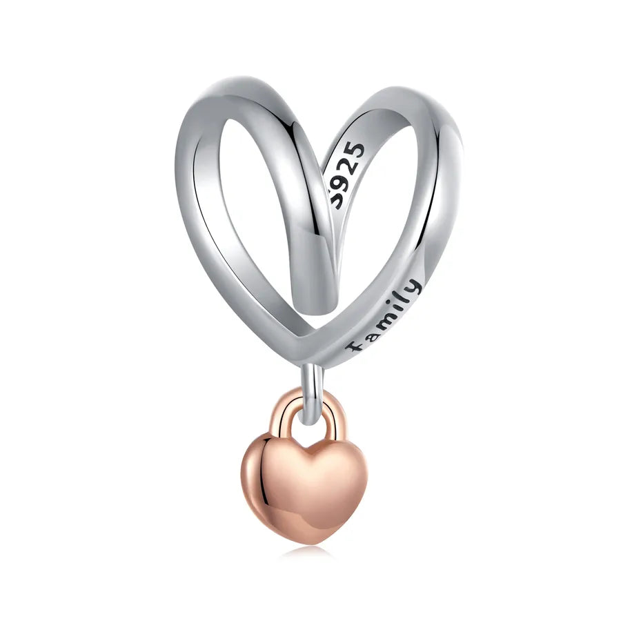 1 Piece 12 * 15mm Hole 4~4.9mm 925 Sterling Silver Heart Shape Polished Pendant Jewelry Accessories