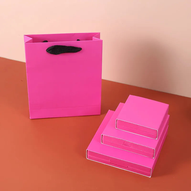 simple style solid color paper jewelry packaging bags