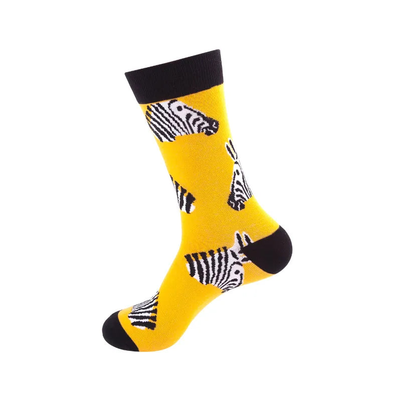 Unisex Cute Modern Style Stripe Pineapple Shark Cotton Jacquard Ankle Socks A Pair