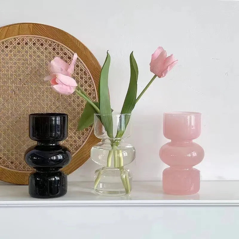 European-style retro glass vase personalized creative living room office water-raising flower arrangement container ornaments decorative crafts