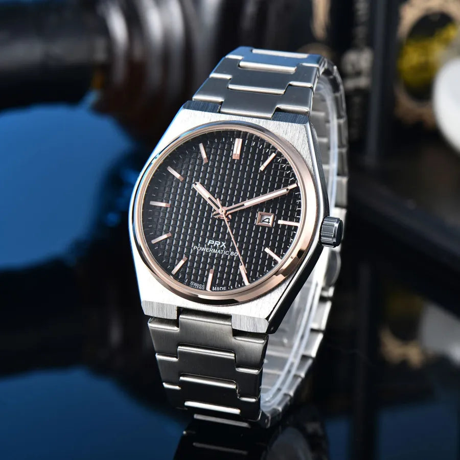 Business Classic Style Color Block Solid Color Horseshoe Buckle Quartz Men's Watches
