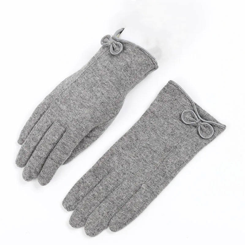 Women's Basic Lady Simple Style Bow Knot Gloves