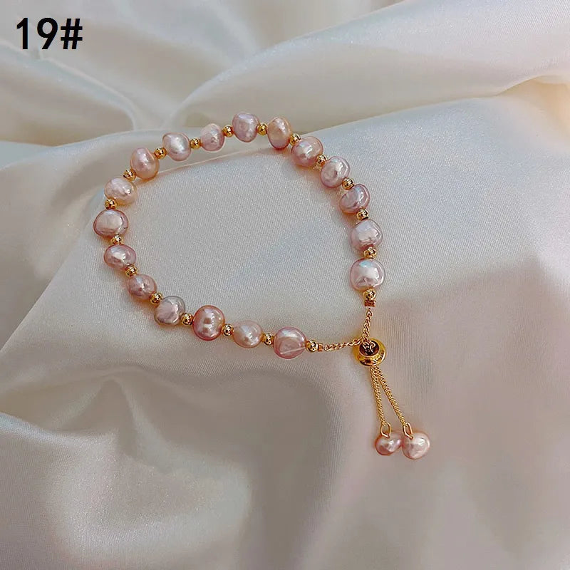 simple style round freshwater pearl bangle in bulk