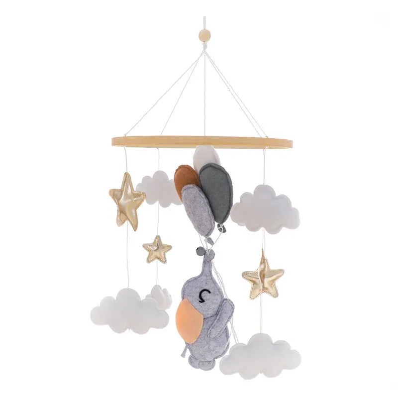 Nordic Style Felt Animal Bed Bell Hanging Decoration Baby Infant Carriage Hand Eye Coordination Hanging Ornament Bed Bell