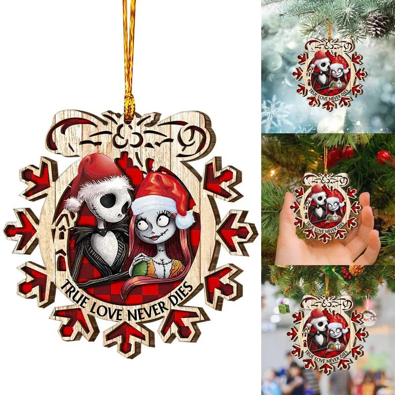 Christmas Fashion Cartoon Wood Party Hanging Ornaments