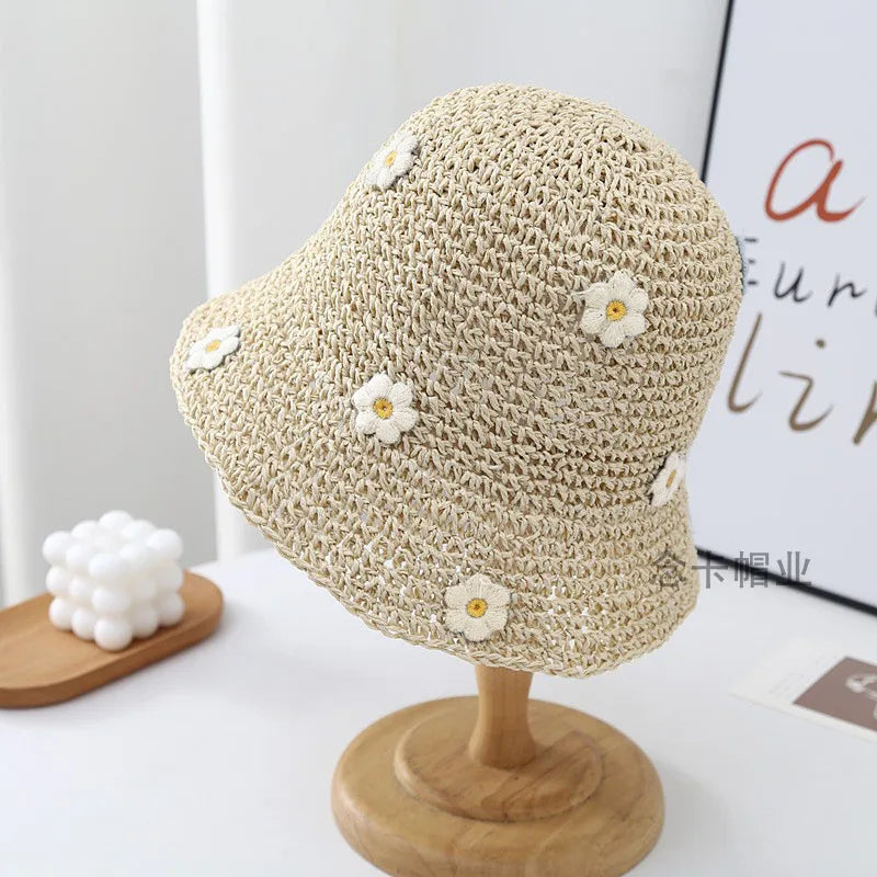 women's lady flower big eaves bucket hat