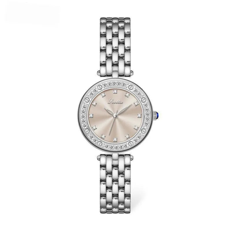Casual Simple Style Commute Round Rectangle Butterfly Double Snap Quartz Watch