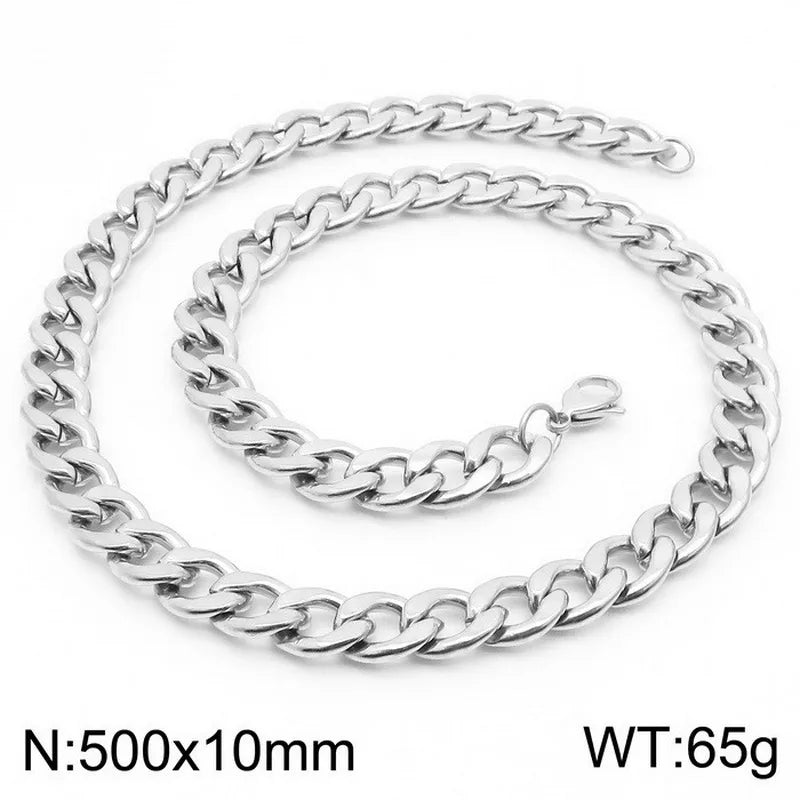 simple style solid color stainless steel plating necklace chain 1 piece