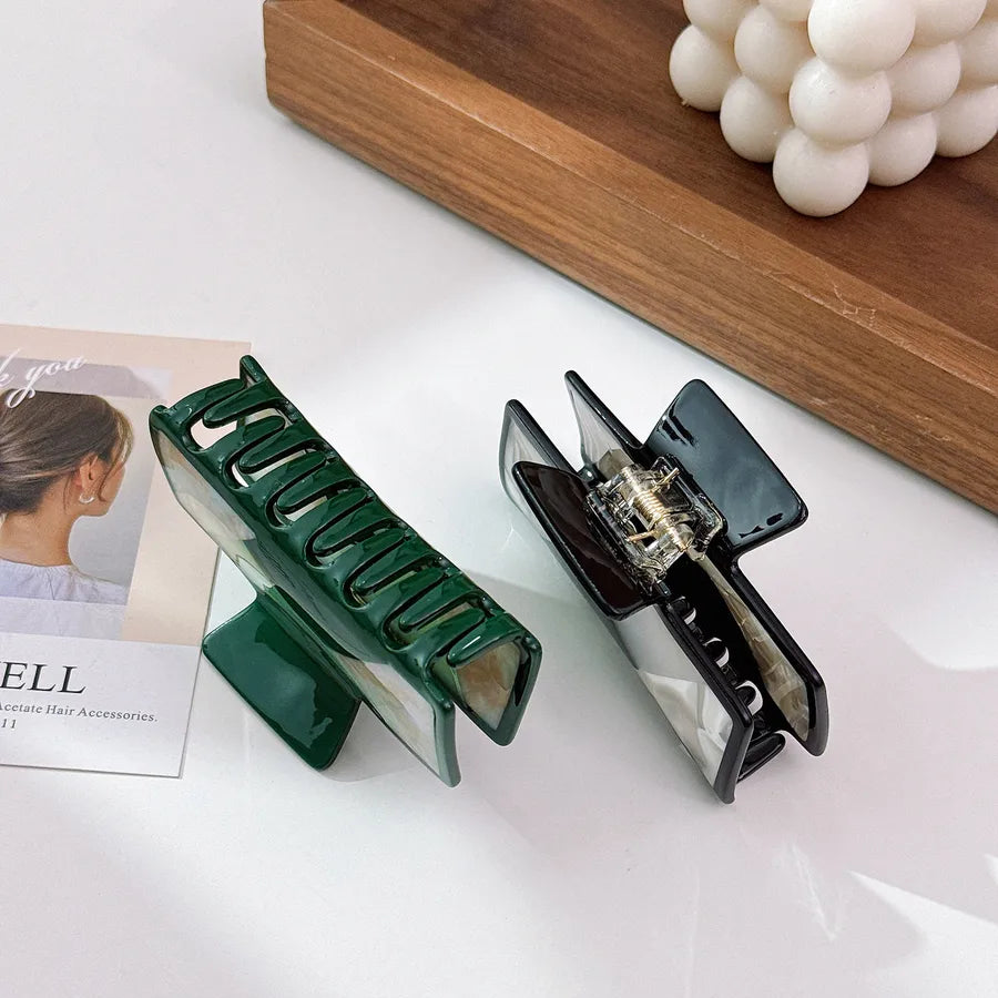 Large Square Hair Clip Women's Stylish Acetate Hair Accessories Shark Tail Clip Versatile Hair Decorations For Various Hairstyles
