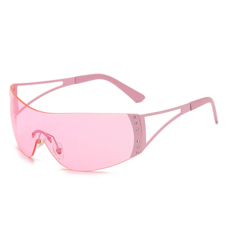 lady solid color ac square frameless women's sunglasses