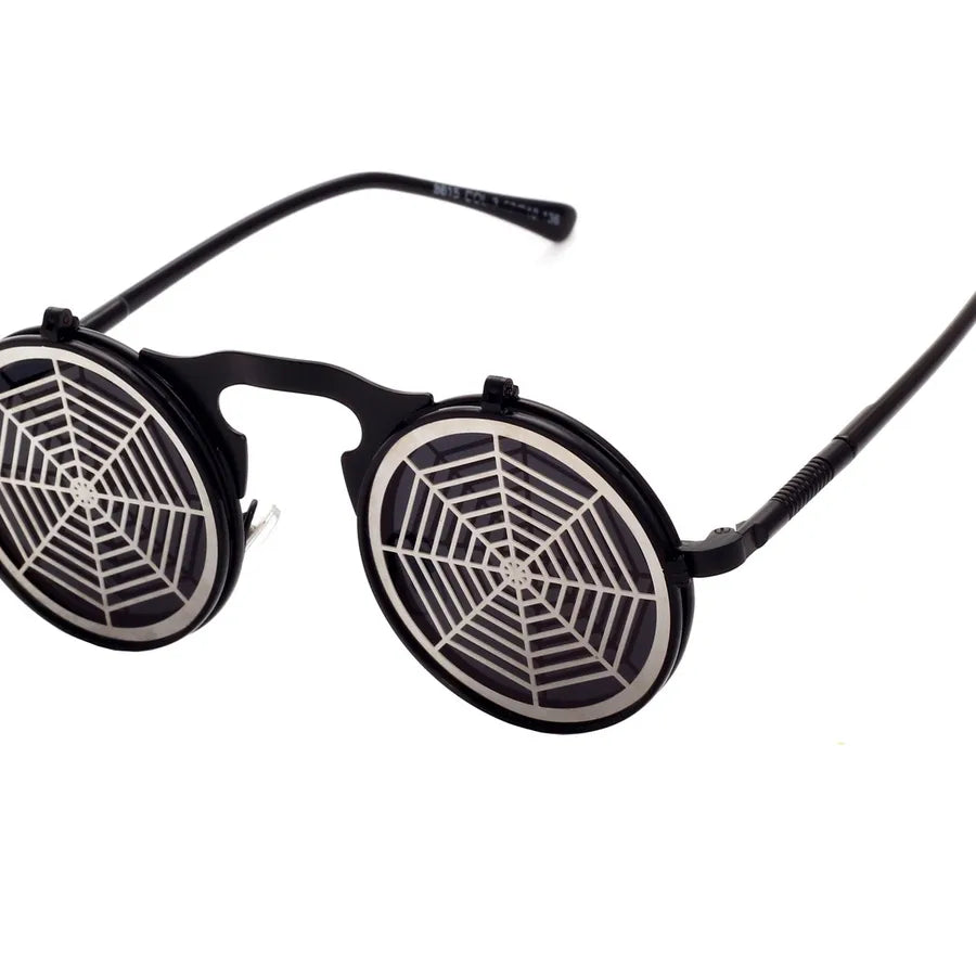 Punk Geometric Color Block Ac Round Frame Full Frame Men's Sunglasses