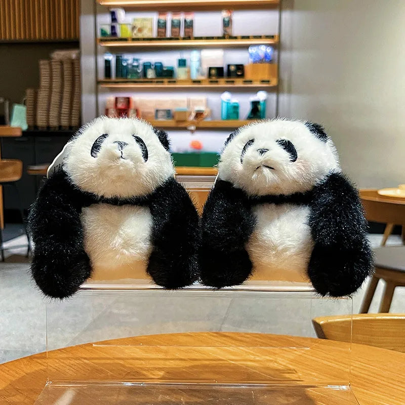 Authentic Original Plump Panda Plush Keychain Cute Cartoon Doll Couple Bag Pendant Small Gift Soft Toy For Valentine's Day