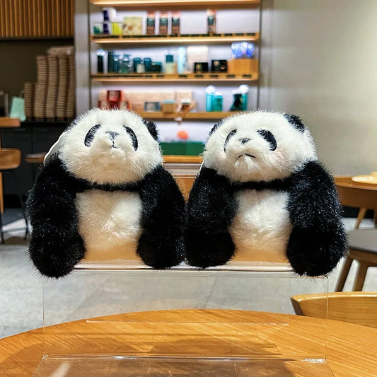 Authentic Original Plump Panda Plush Keychain Cute Cartoon Doll Couple Bag Pendant Small Gift Soft Toy For Valentine's Day