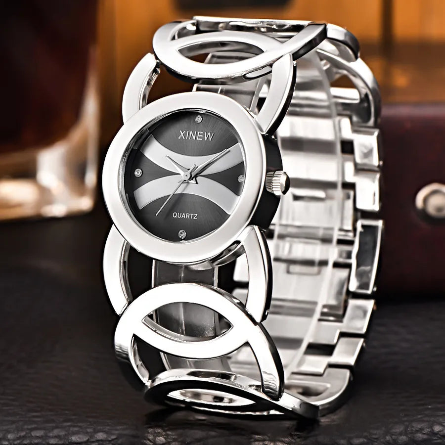 brand new women's watch stainless steel bracelet watch  simple luxury ladies quartz watch a generation of hair