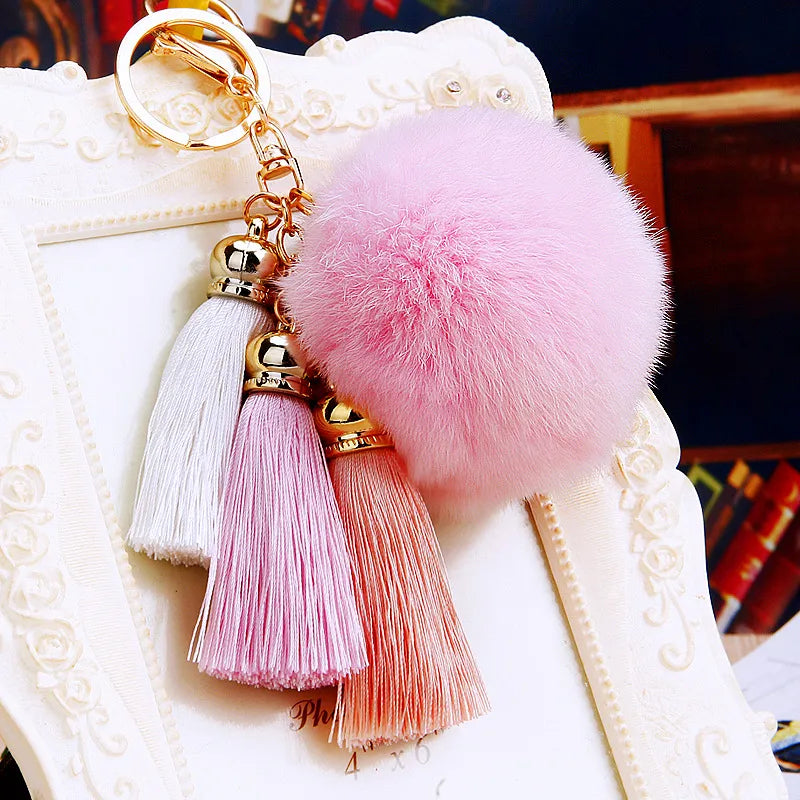 Simple Style Classic Style Solid Color Metal Women's Bag Pendant Keychain