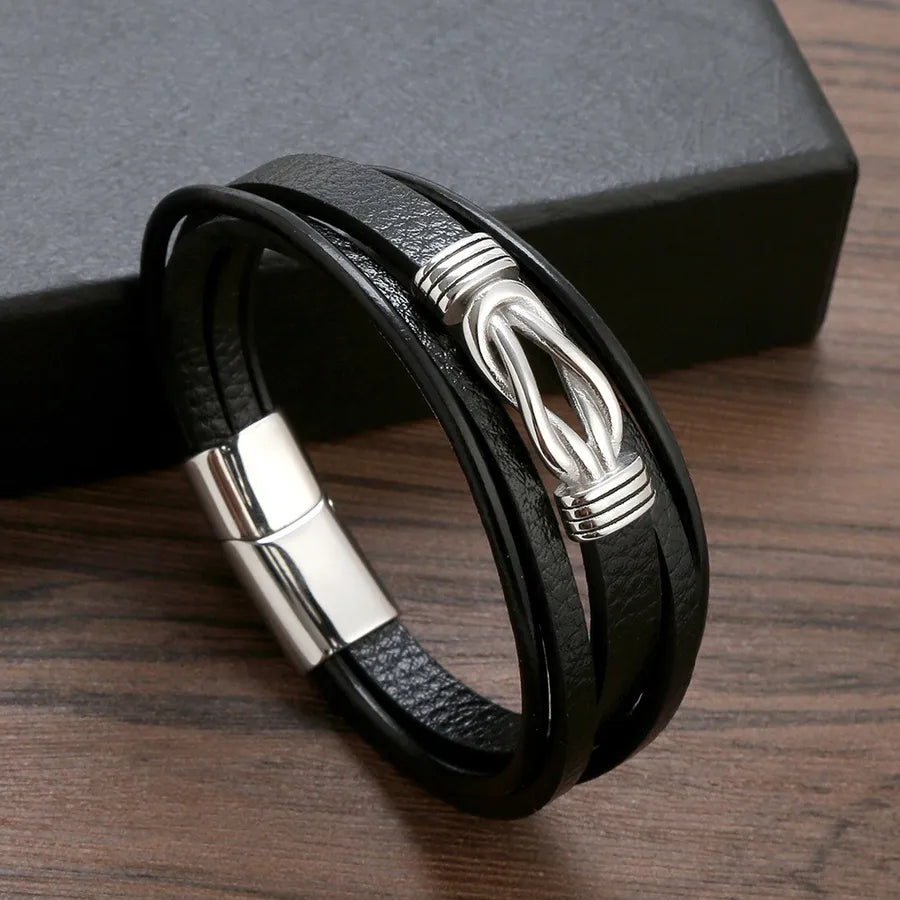 Simple Style Classic Style Commute Geometric Pu Leather Bracelets 1 Piece