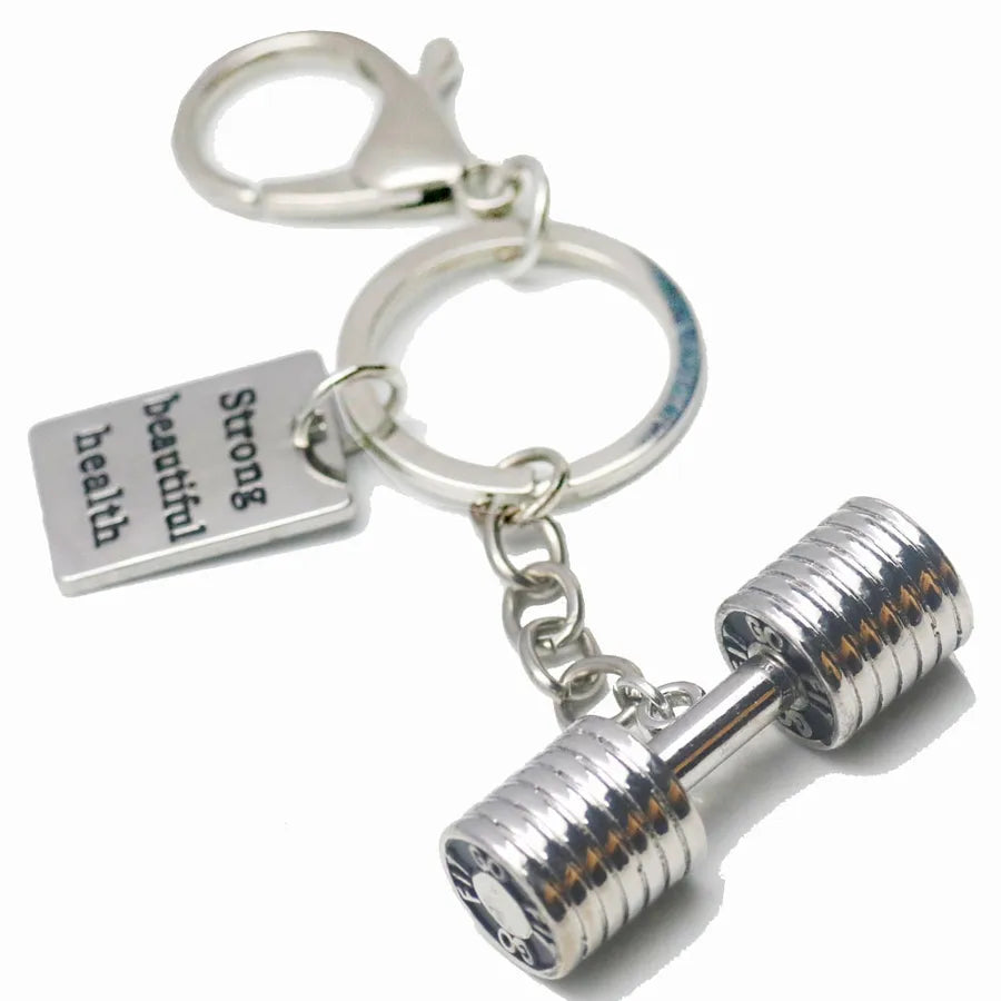 fashion creative fitness dumbbell keychain metal backpack buckle