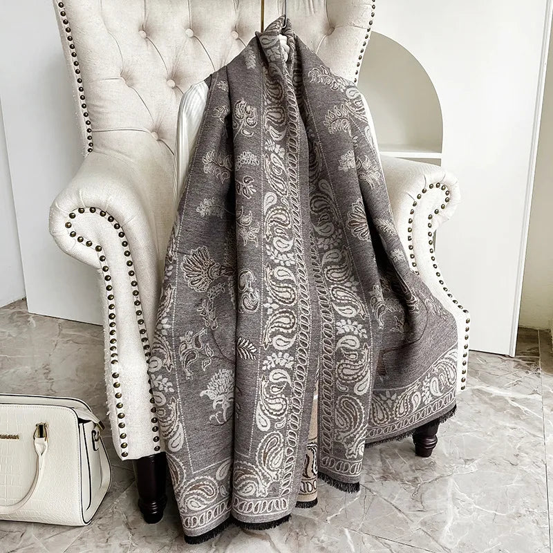 Unisex Elegant Lady Simple Style Leaf Imitation cashmere Printing Scarf