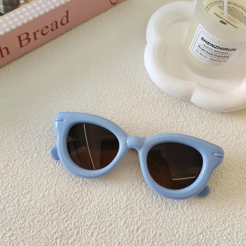 Sweet Simple Style Solid Color Resin Special-Shaped Mirror Full Frame Kids Sunglasses