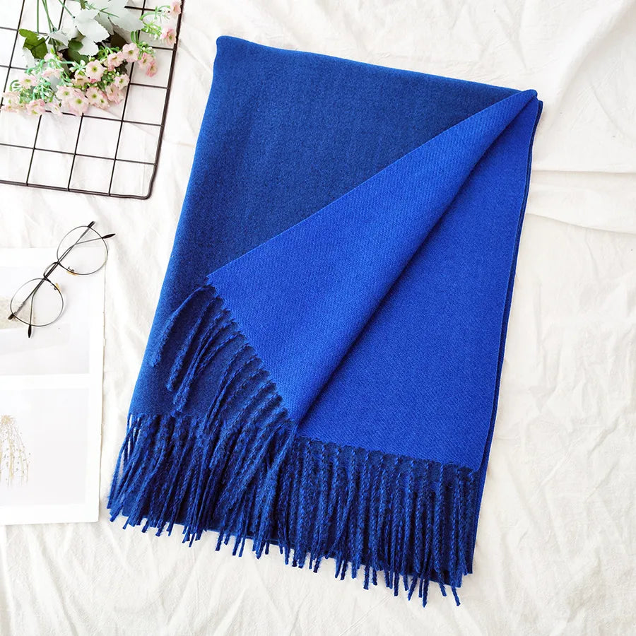 Unisex Sweet Simple Style Solid Color Imitation cashmere Polyester Scarf