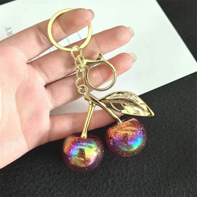 1 Piece Cute Modern Style Cherry Alloy Resin Women's Bag Pendant Keychain