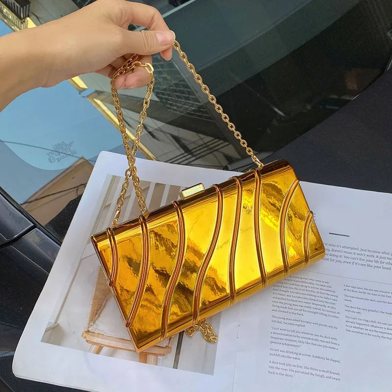 Arylic Color Block Square Evening Bags