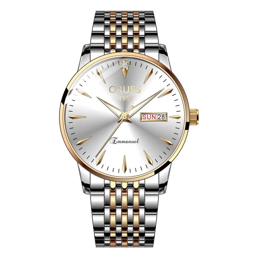 business geometric double side snaps quartz men's watches