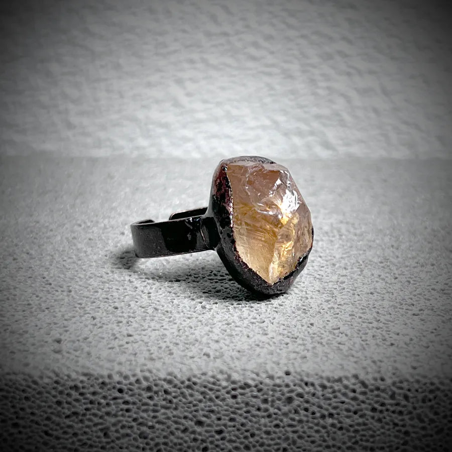 Vintage Style Novelty Simple Style Asymmetrical Irregular natural stone Stone Asymmetrical Irregular Crystal Gem Crystal Birthstone Women's Open Rings