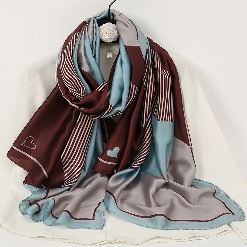 women's lady flower cloud brocade printing scarf