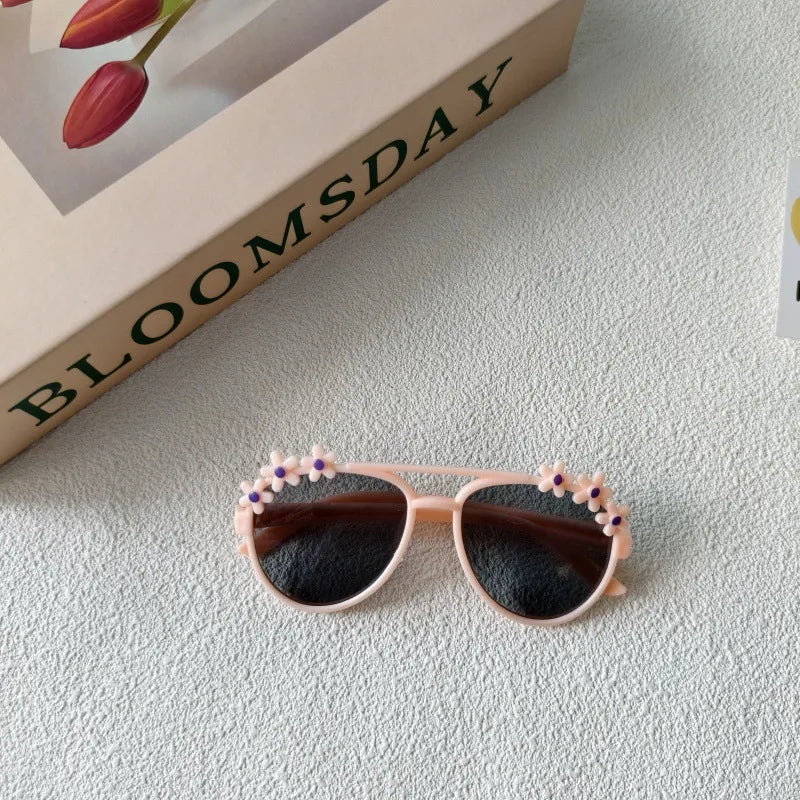 Sweet Simple Style Round UV400 Protection Resin Special-Shaped Mirror Full Frame Kids Sunglasses