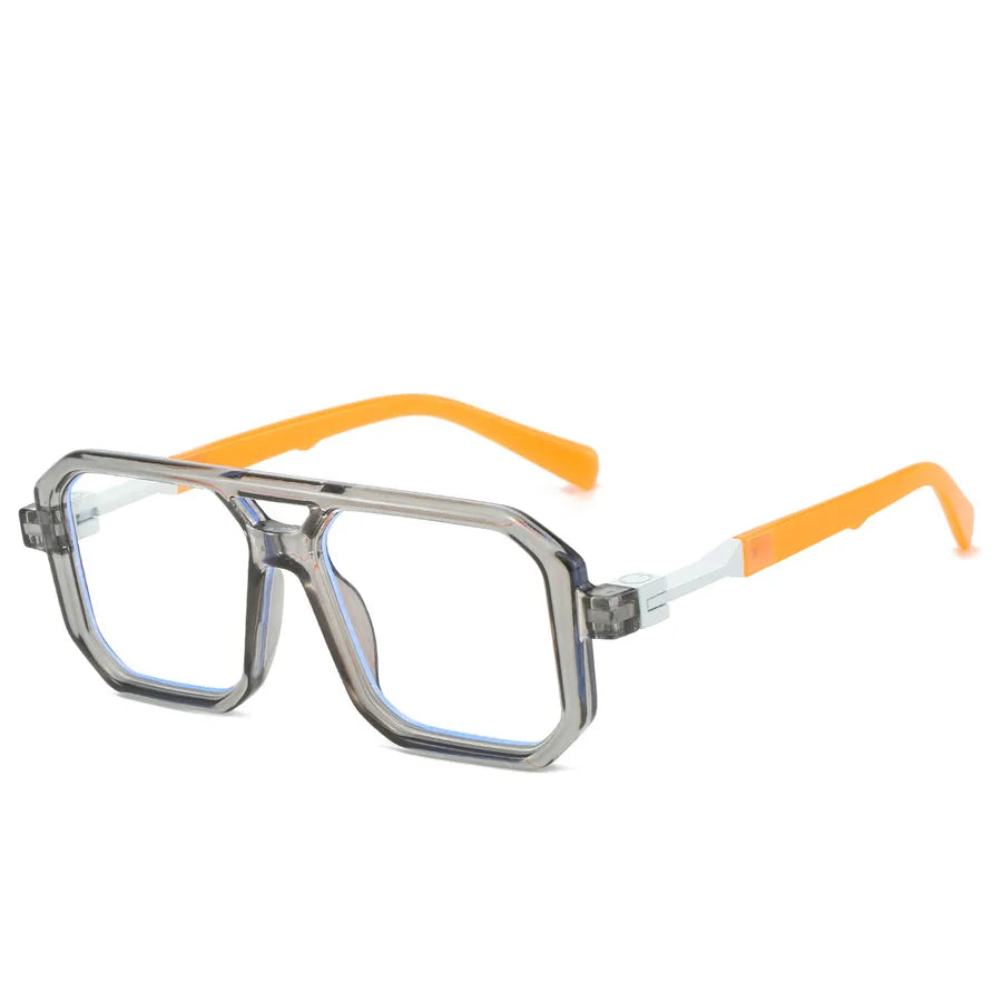retro color block pc square full frame men's sunglasses