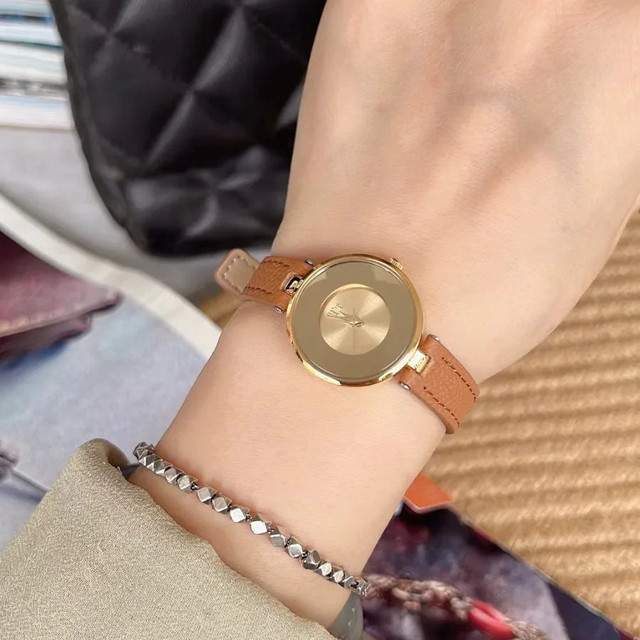 Simple Style Solid Color Buckle Quartz Watch Women's Watches