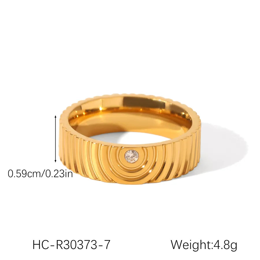 Wholesale Jewelry IG Style Casual Luxurious Cross 304 Stainless Steel Titanium Steel Zircon 18K Gold Plated Inlay Rings