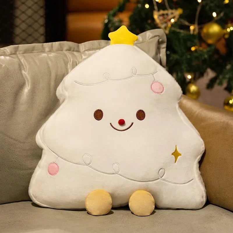 Christmas Decorative Cushion Santa Claus Toy Apple Peaceful Fruit Christmas wreath Cushion Gingerbread Man Cartoon Style