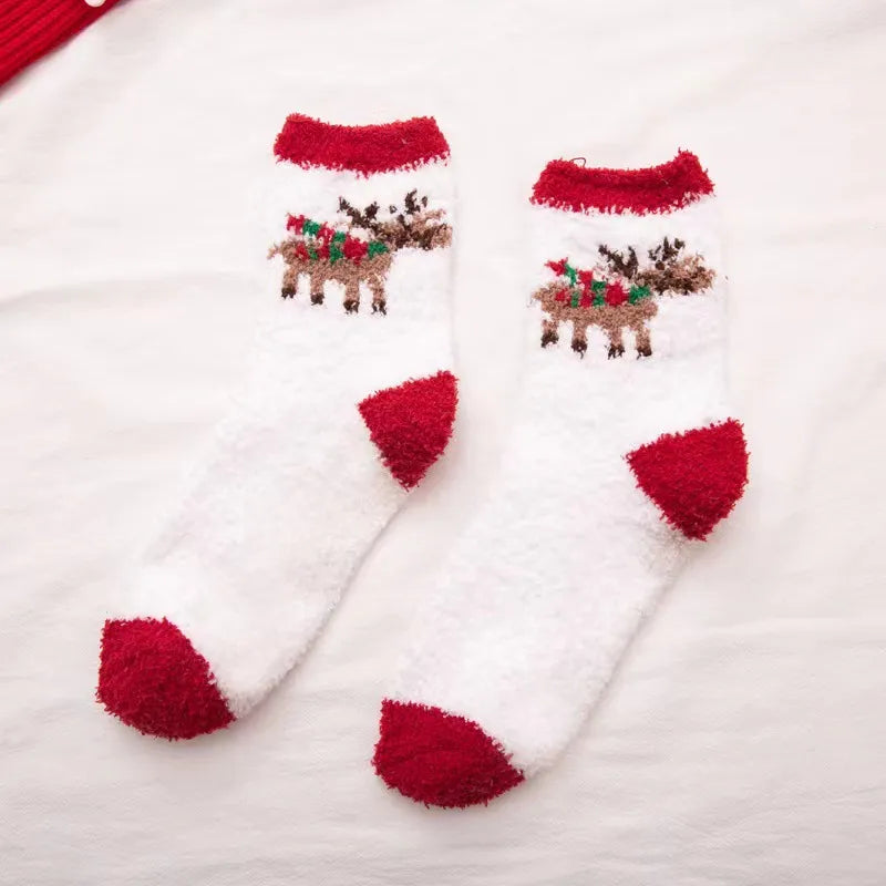 Christmas Christmas Women's Cartoon Polyester Jacquard Crew Socks A Pair