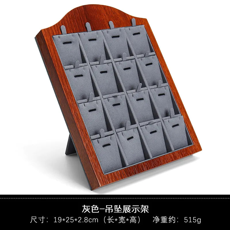 Wood Grain 3D Ring Display Stand Jewelry Earring Pendant Ear Ring Showcase Wooden Material UV Craftsmanship Jewelry Organizer
