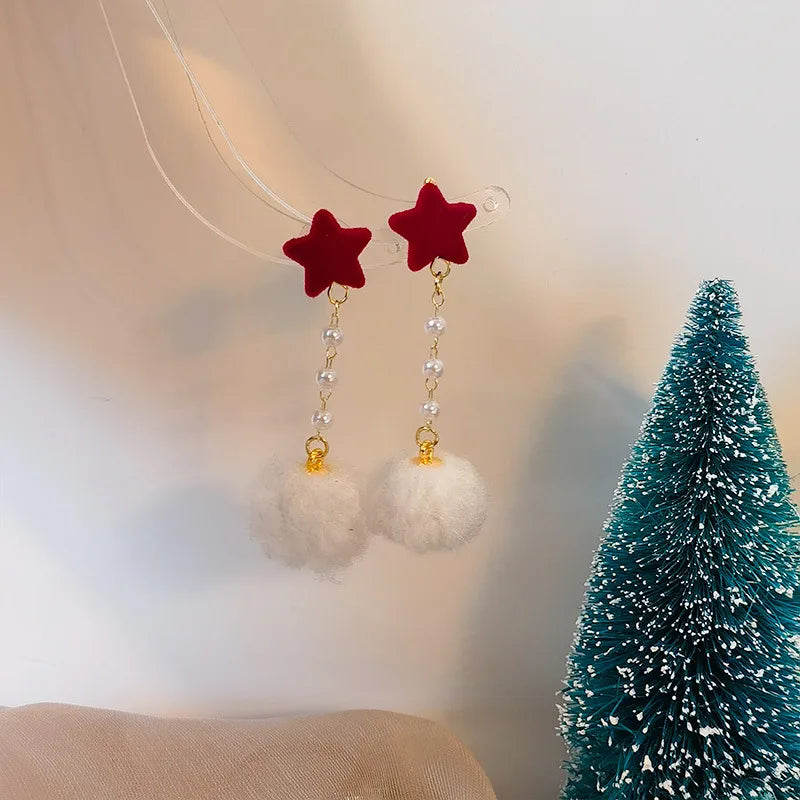 Handmade Christmas Festive Tassel Earrings Original Design Geometric Pattern Zinc Alloy Women's Jewelry Accessories Ear Jewelry