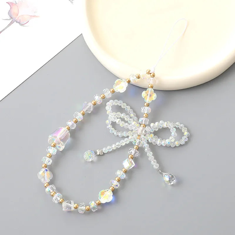 1 Piece Elegant Lady Butterfly Beaded Beaded Bag Pendant Mobile Phone Chain