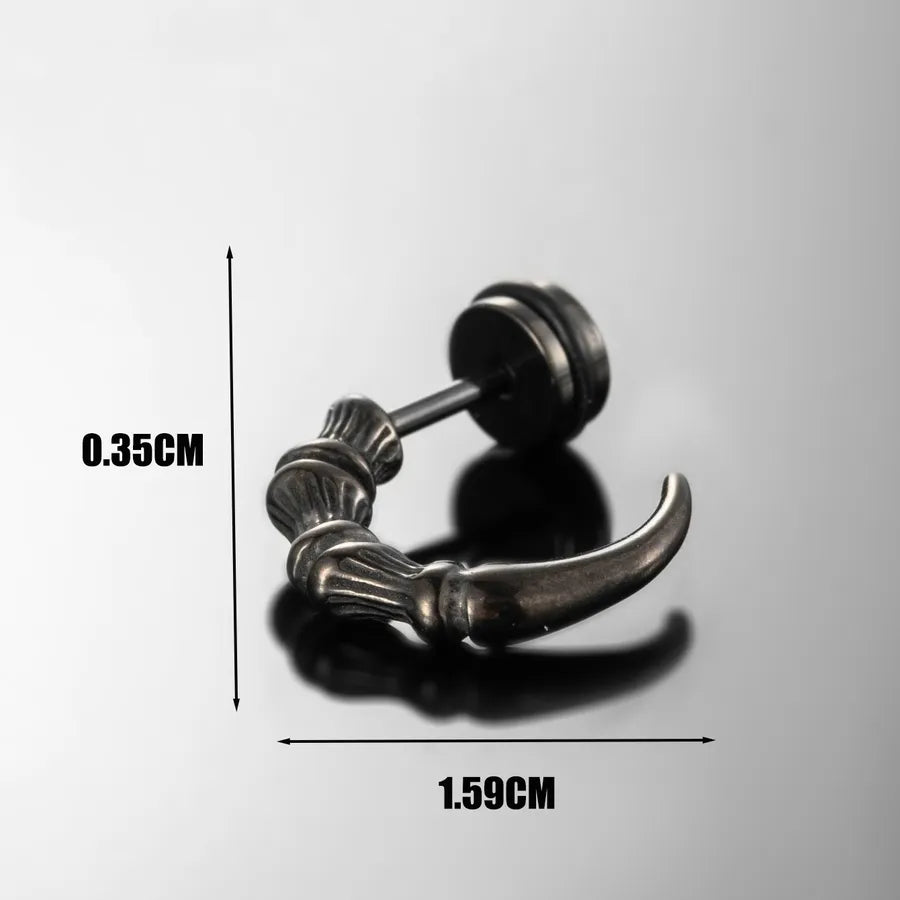 1 Piece Hip-Hop Rock Cross Dragon 316 Stainless Steel  Ear Studs