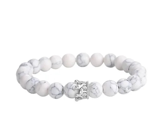 Simple Style Classic Style Round Natural Stone Agate Artificial Gemstones Bracelets In Bulk