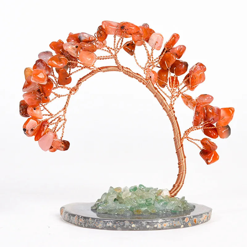 Simple Style Tree natural stone Crystal Copper Ornaments Artificial Decorations