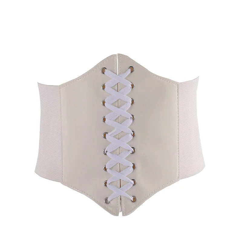 fashion solid color pu leather women's corset belts