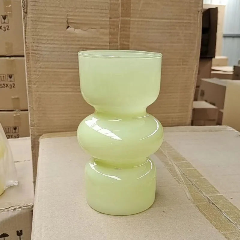 European-style retro glass vase personalized creative living room office water-raising flower arrangement container ornaments decorative crafts