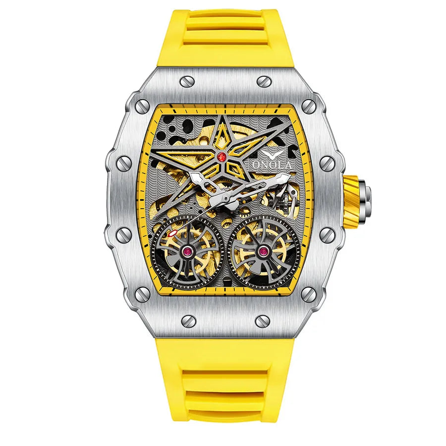 retro solid color buckle mechanical men's watches