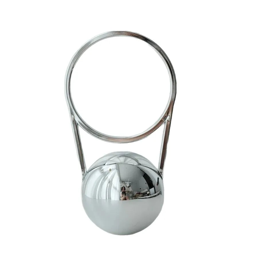 Elegant Round Ball Plated Handle PVC Dinner Bag Simple Fashion Show Handbag Small Fragrance Style  New Moon Bag Multicolor Splicing Macaron Color