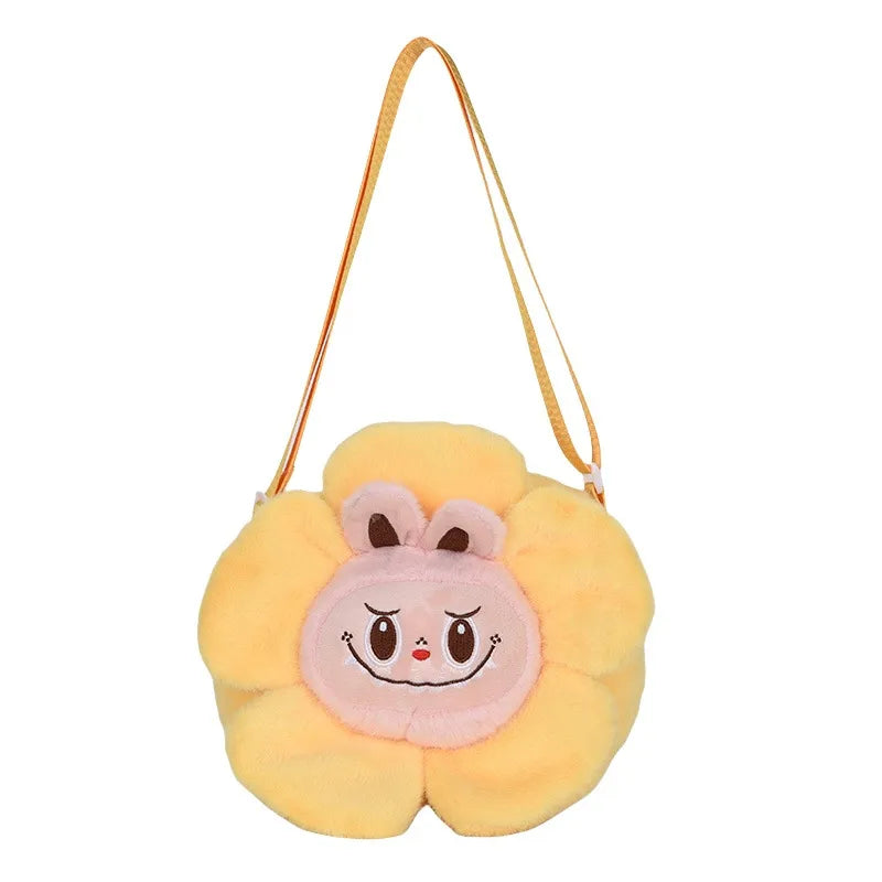 Women's Small Plush Cartoon Cute Round Zipper Crossbody Bag